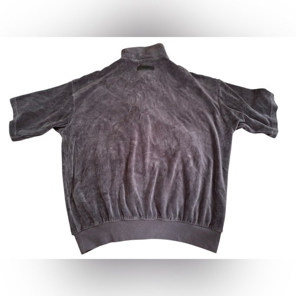 Essentials Fear of God Velour Half Zip Pullover Sweatshirt Charcoal Gray Size M - Picture 6 of 7